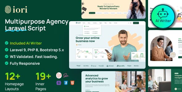 Iori - Business Website for Company, Agency, Startup with AI writer tool & shopping cart