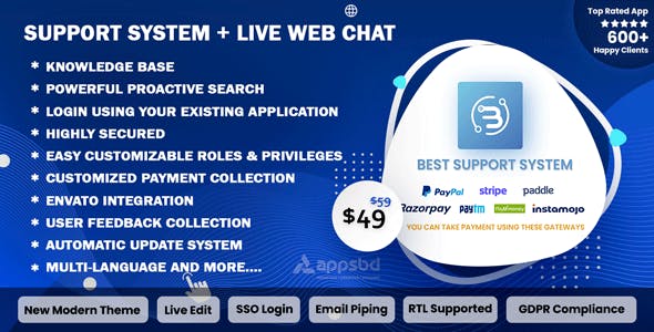Support System-Live Web Chat & Client Desk & Ticket Help Desk