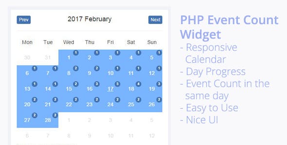 PHP Event Count Widget
