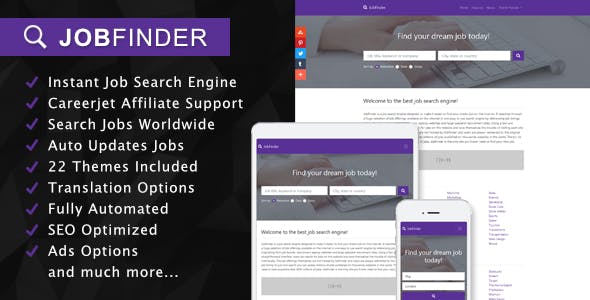JobFinder - Job Search Engine Affiliate Script
