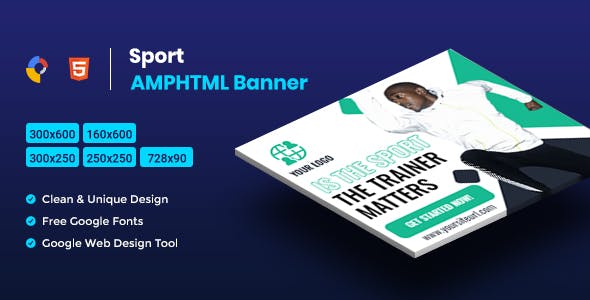 Sport AMPHTML Banners Ads Template