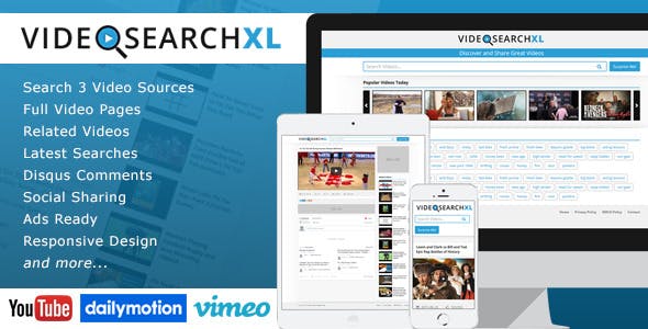VideoSearchXL - Multi Source Video Search Engine